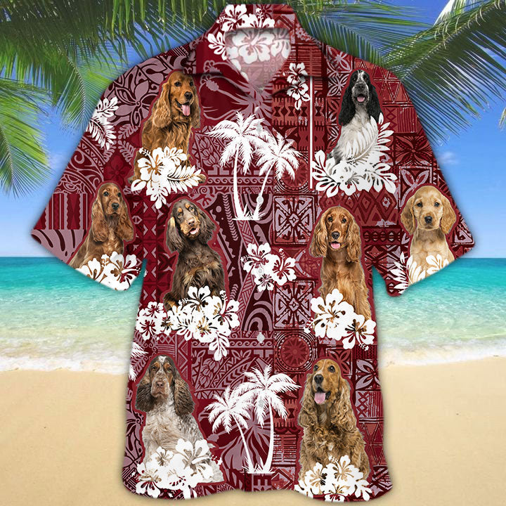 English Cocker Spaniel Hawaiian Shirt/ Cute Dog On Hawaiian Shirts