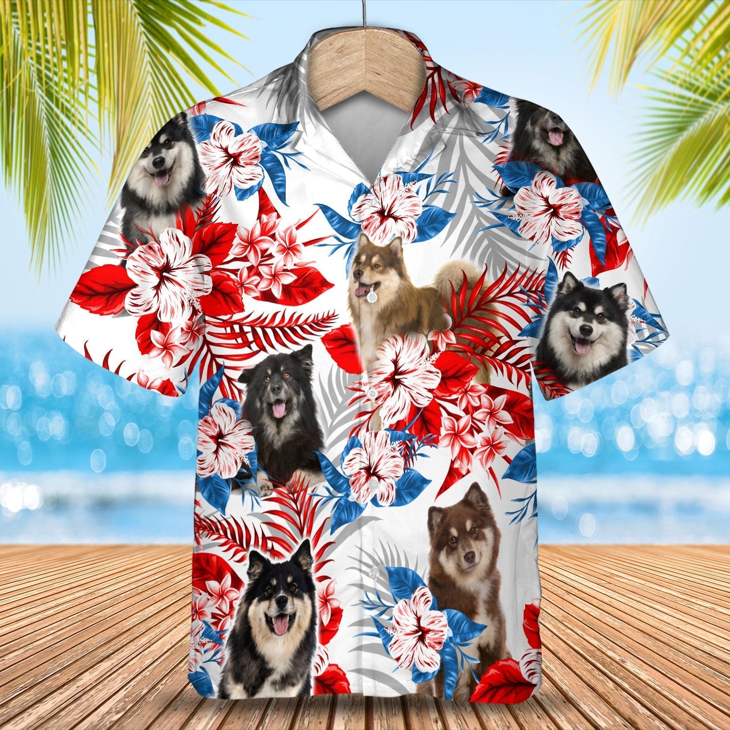 Finnish Lapphund Hawaiian Shirt -  Gift for Summer/ Summer aloha shirt/ Hawaiian shirt for Men and women