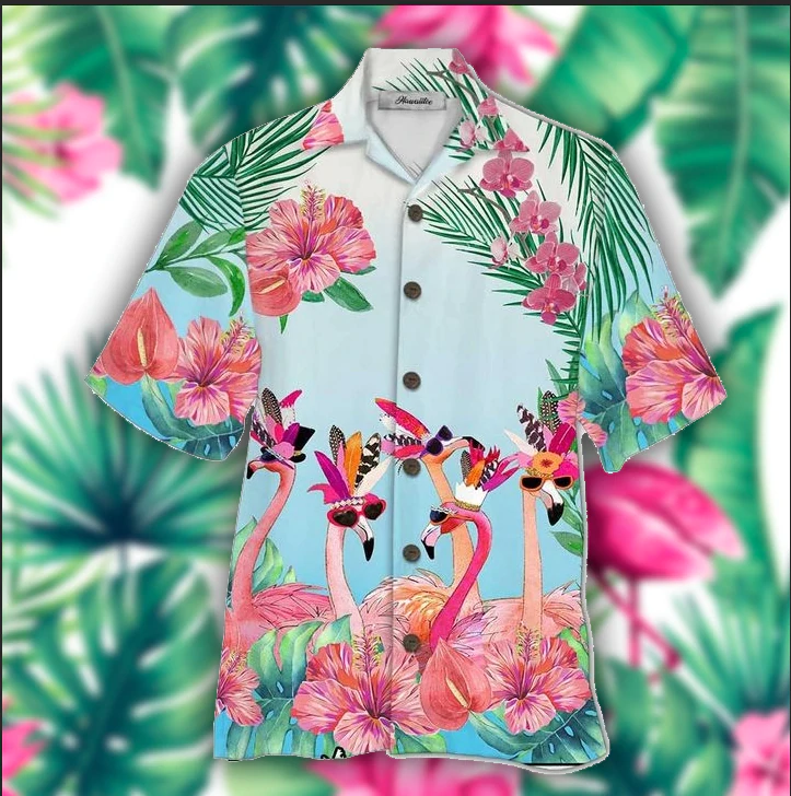 Flamingo Aloha Hawaiian Shirts For Men & For Women