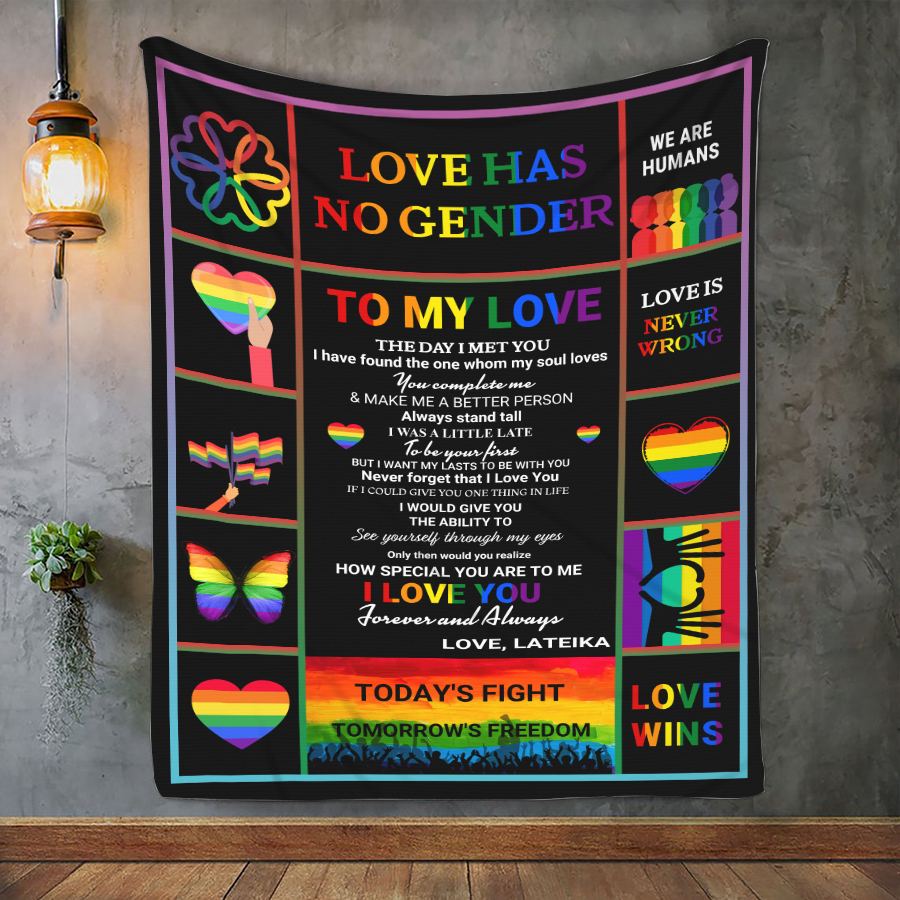 Personalized To My Love Lgbt Gay Pride Blanket Couple Gaymer Blanket/ Gift For Couple Gay Man/ Blanket For Gay Men