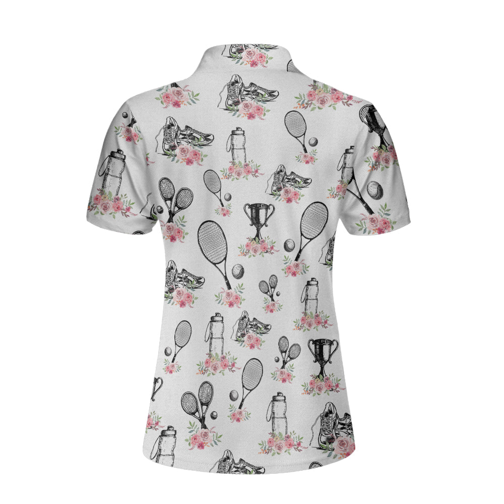 Floral Tennis Player Shirt Short Sleeve Women Polo Shirt Coolspod