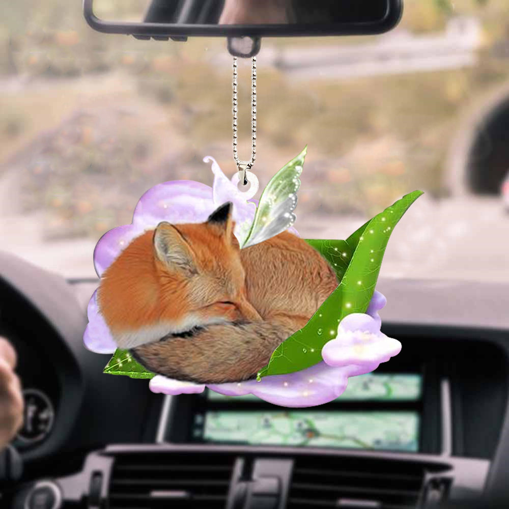 Fox-Sleep On Fallen Leaves-Two Sided Ornament