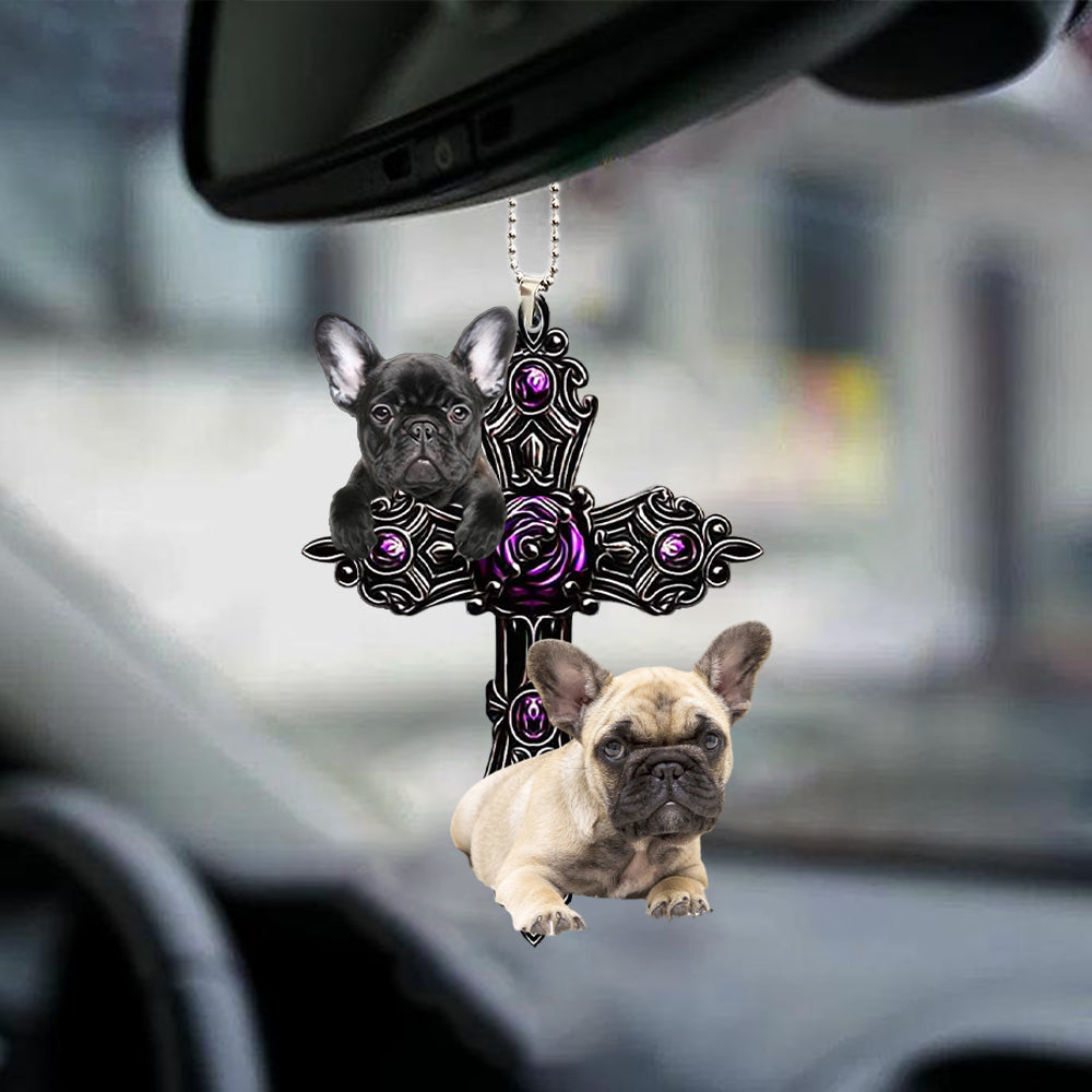 Cool French Bulldog Pray For God Car Hanging Ornament Dog Pray For God Ornament Coolspod