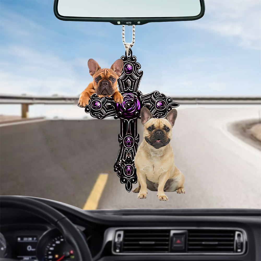 French Bulldog Pray For God Car Hanging Ornament Best Ornaments For Auto Coolspod