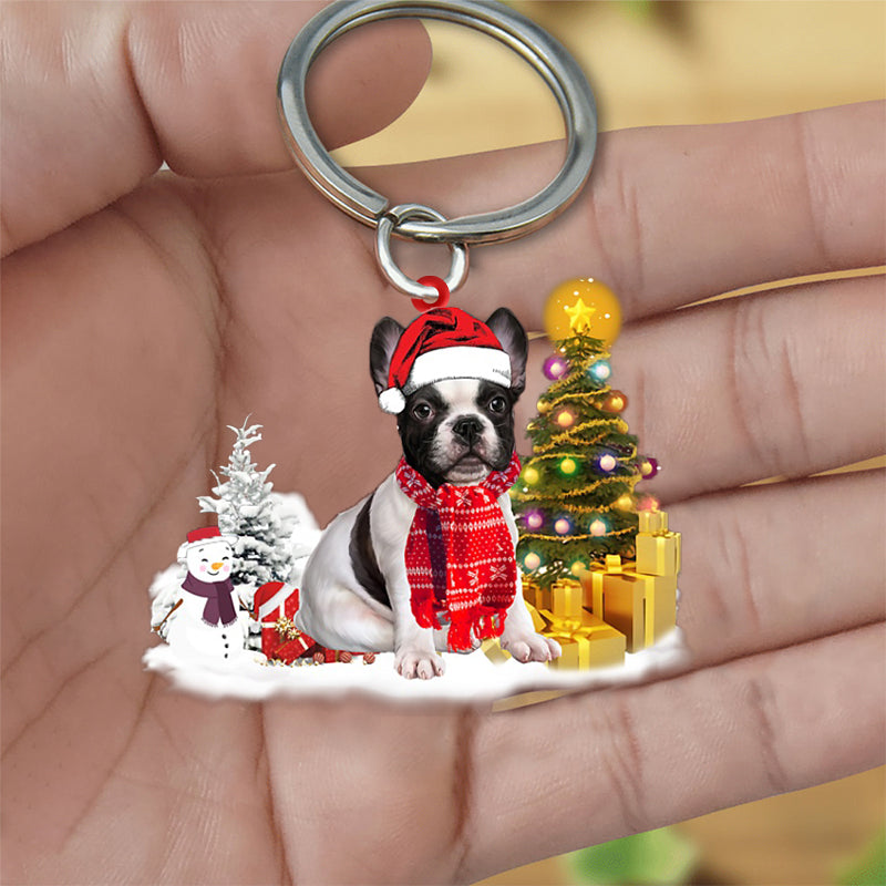 French Bulldog Early Merry Christmas Acrylic Keychain Dog Keychain Coolspod
