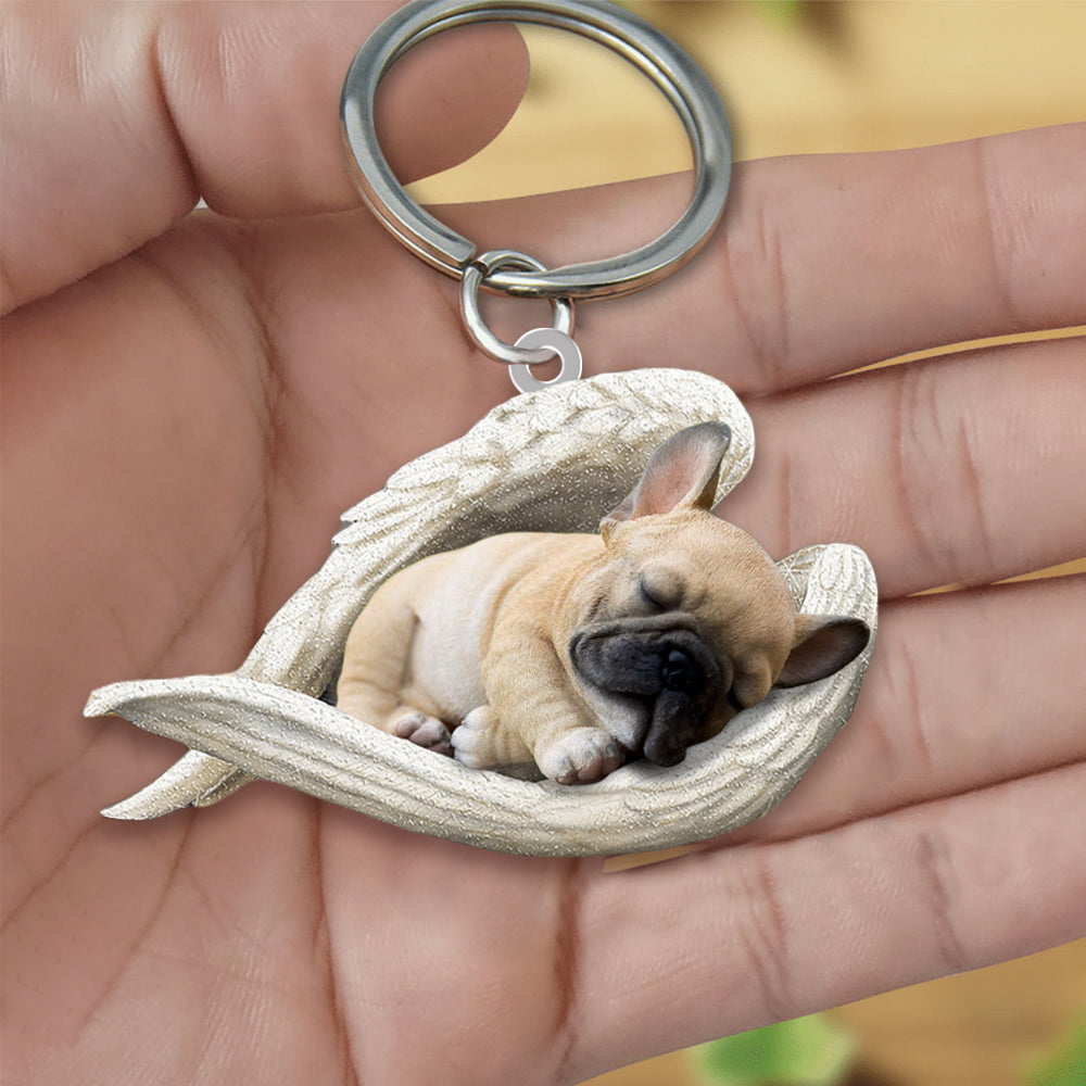 French Bulldog Sleeping Angel Acrylic Keychain Dog Sleeping keychain