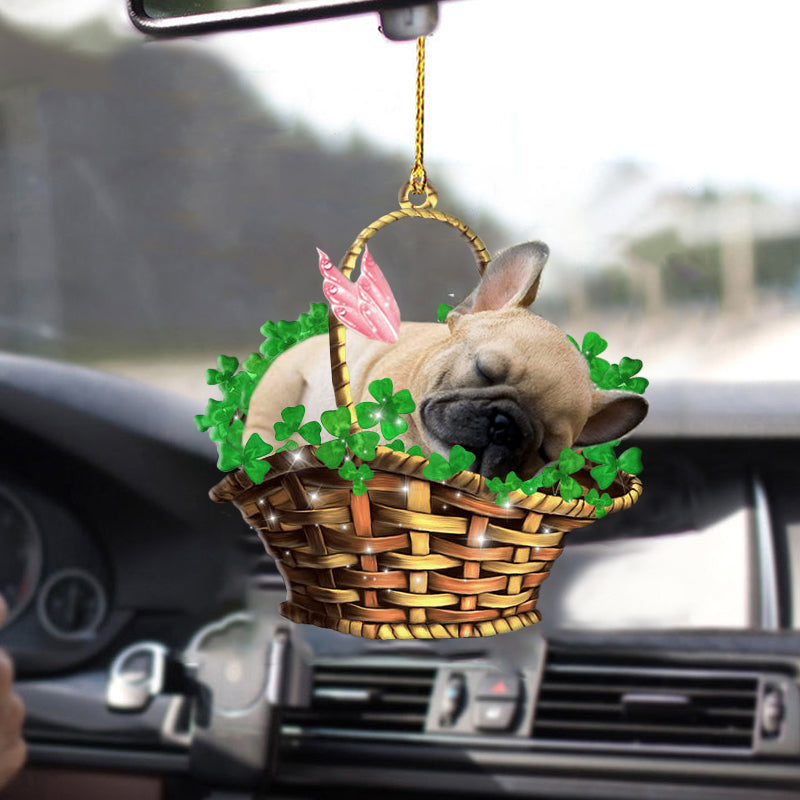 French bulldog Sleeping Lucky Fairy Two Sided Ornament/ Dog Ornament Hanging For Car