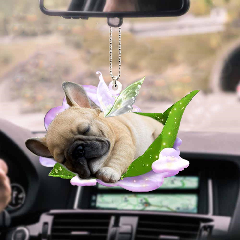 French bulldog-Sleep On Fallen Leaves-Two Sided Ornament