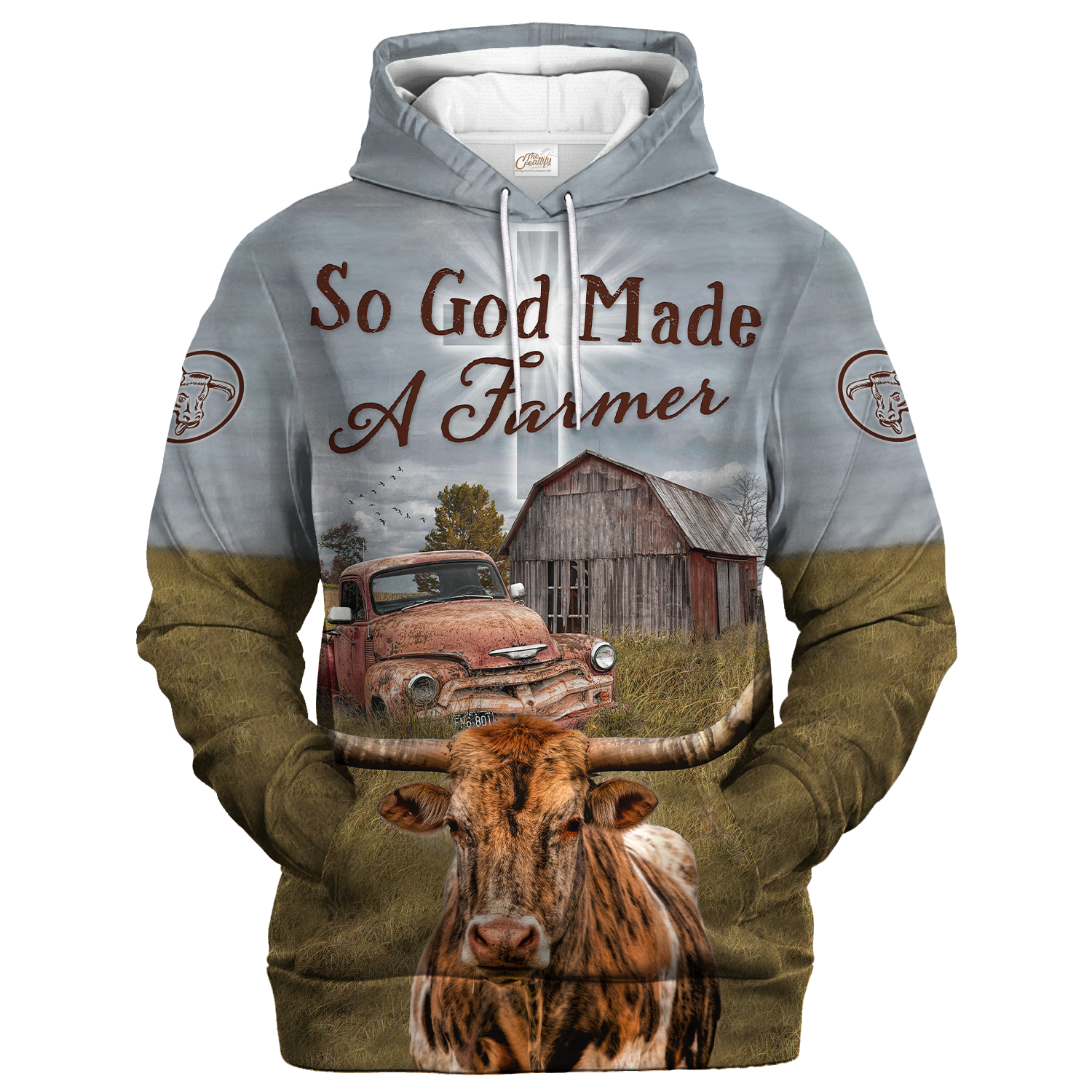 Texas Longhorn Hoodie/ 3D All Over Print Farm Hoodie For Dad Mother