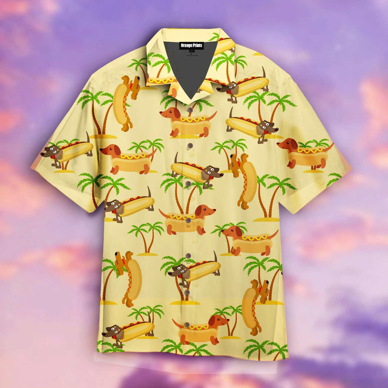 Funny Dachshund Hotdog Aloha Hawaiian Shirts