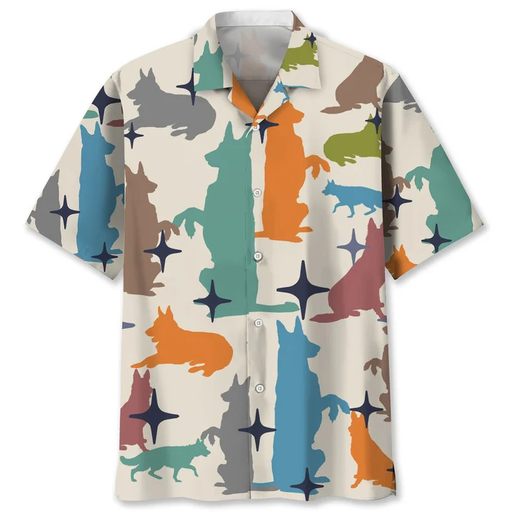 German Shepherd vintage Hawaiian Shirt/ Hawaiian shirt for men/ Summer gift for Dog lovers