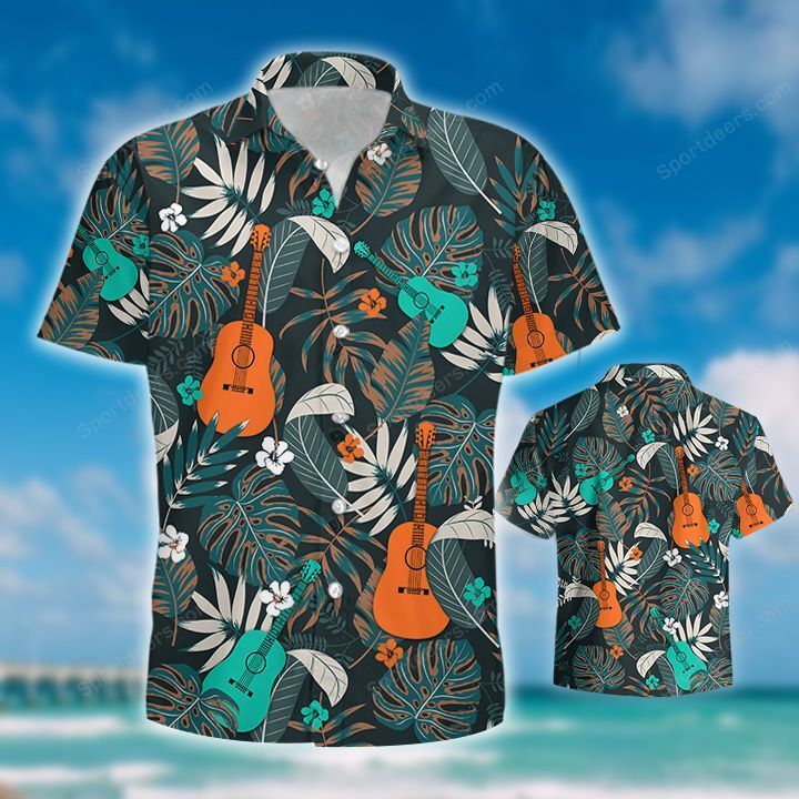 Guitar Hawaiian Shirt/ Summer gift/ Hawaiian Shirts for Men/ Aloha Beach Shirt