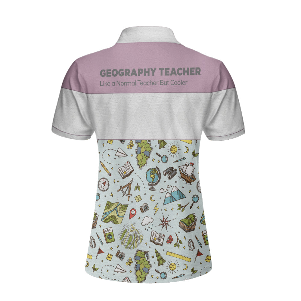 Geography Teacher Short Sleeve Women Polo Shirt Coolspod