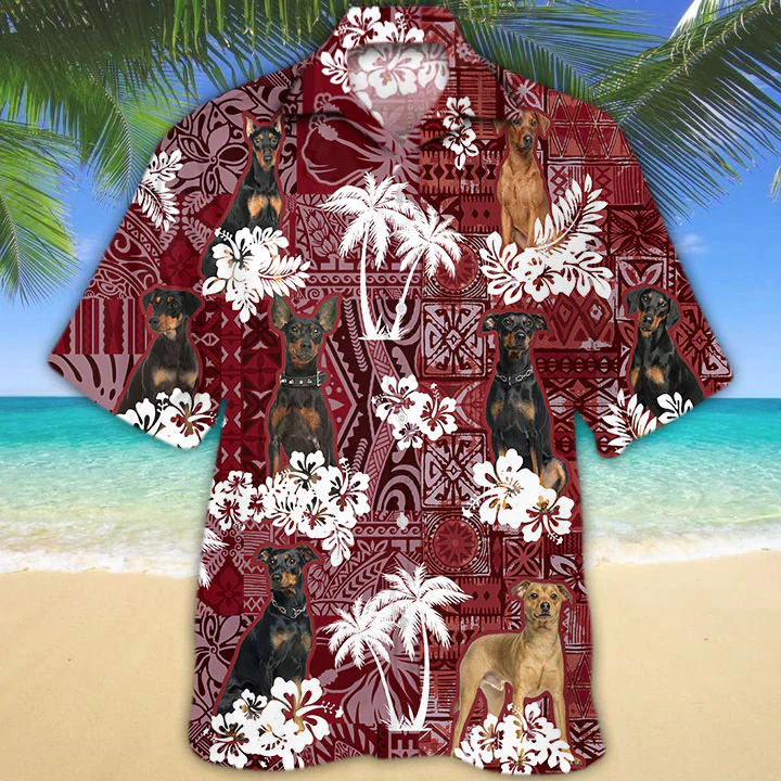 German Pinscher Red Hawaiian Shirt/ Gift for Dog Lover Shirts/ Animal Summer Shirts
