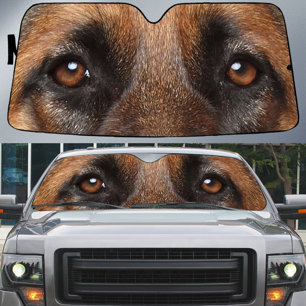 German Shepherd''s Eyes Beautiful Dog Eyes Car Sunshade Cover Auto Windshield