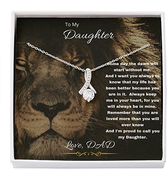 Gift For Daughter From Mom/ To my daughter lion necklace/ Necklace For Daughters/ Daughter Necklaces From Mom With Jewelry To My Knot Women
