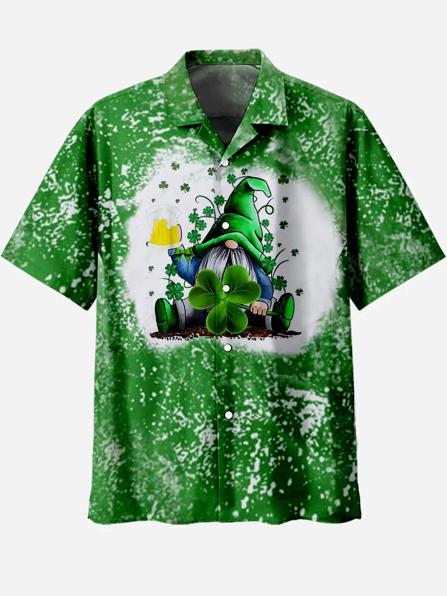Lucky Clover & Skull Creative St. Patrick''s day hawaiian shirt