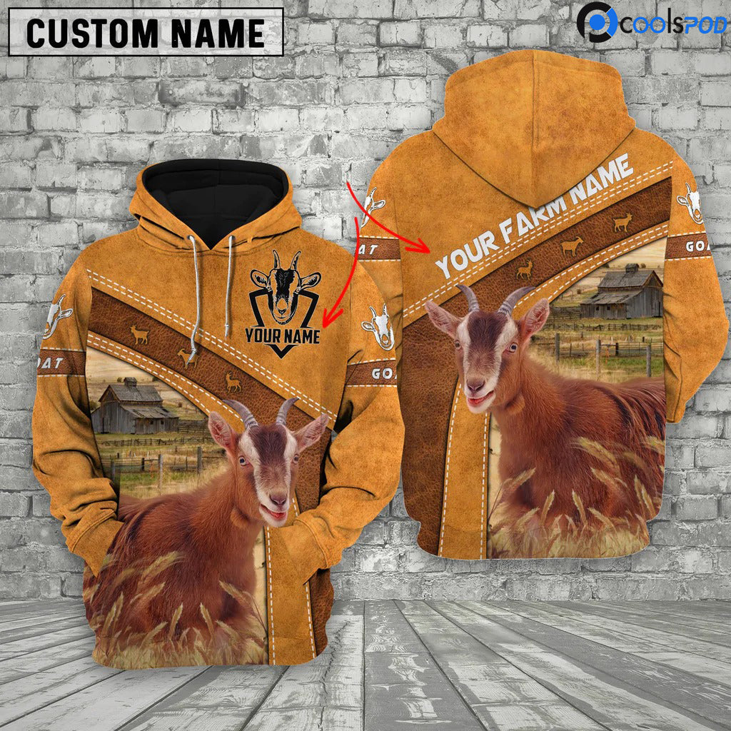 Personalized Goat Hoodie For Her/ Unisex Premium Cow Zip Hoodie/ Farm Lover Outfit