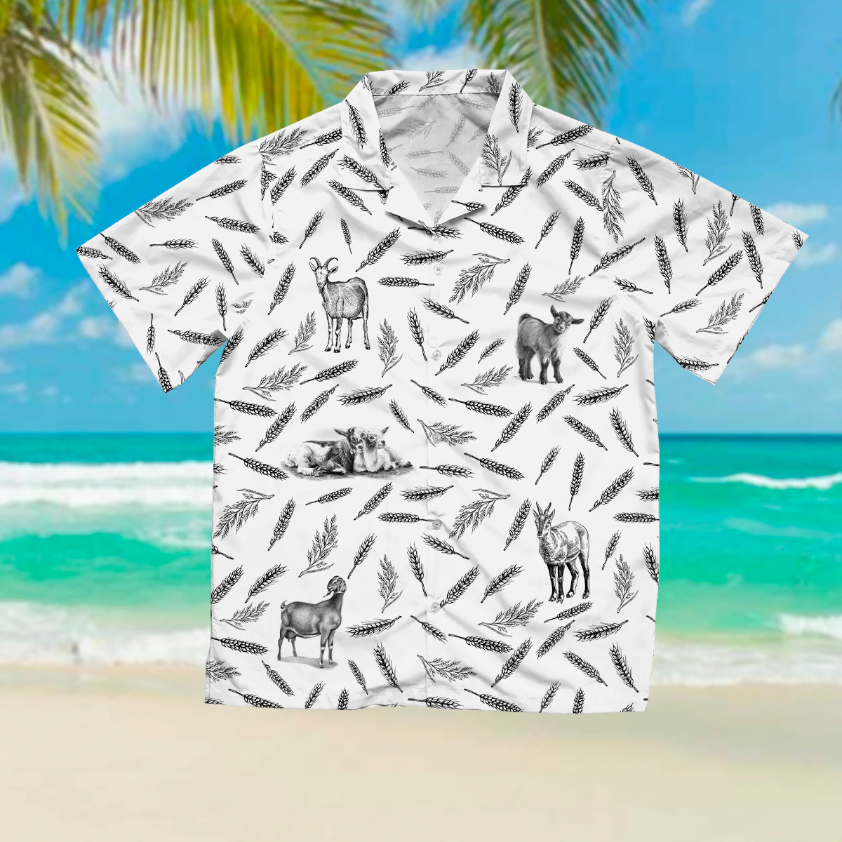 Goat pattern farm Hawaiian Shirt/ Summer Hawaiian Shirts for Men and Women Aloha Beach Shirt
