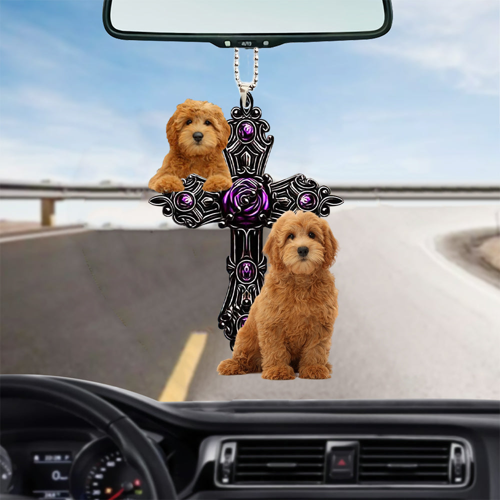 Goldendoodle Pray For God Car Hanging Ornament Dog Pray For God Ornament Coolspod