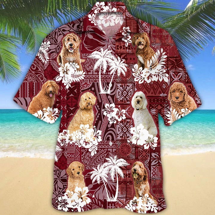 Goldendoodle Hawaiian Shirt/ Gift for Dog Lover Shirts/ Men''s Hawaiian shirt