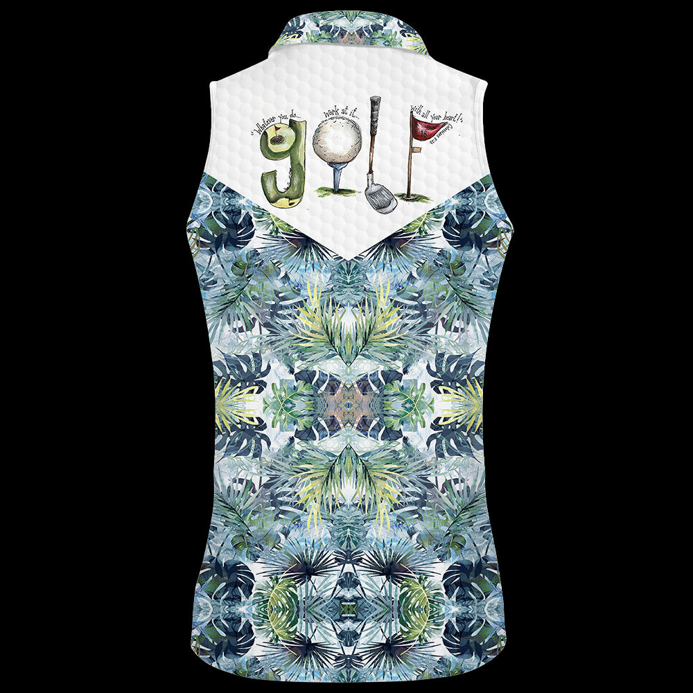 Golf Tropical Sleeveless Polo Shirt For Woman