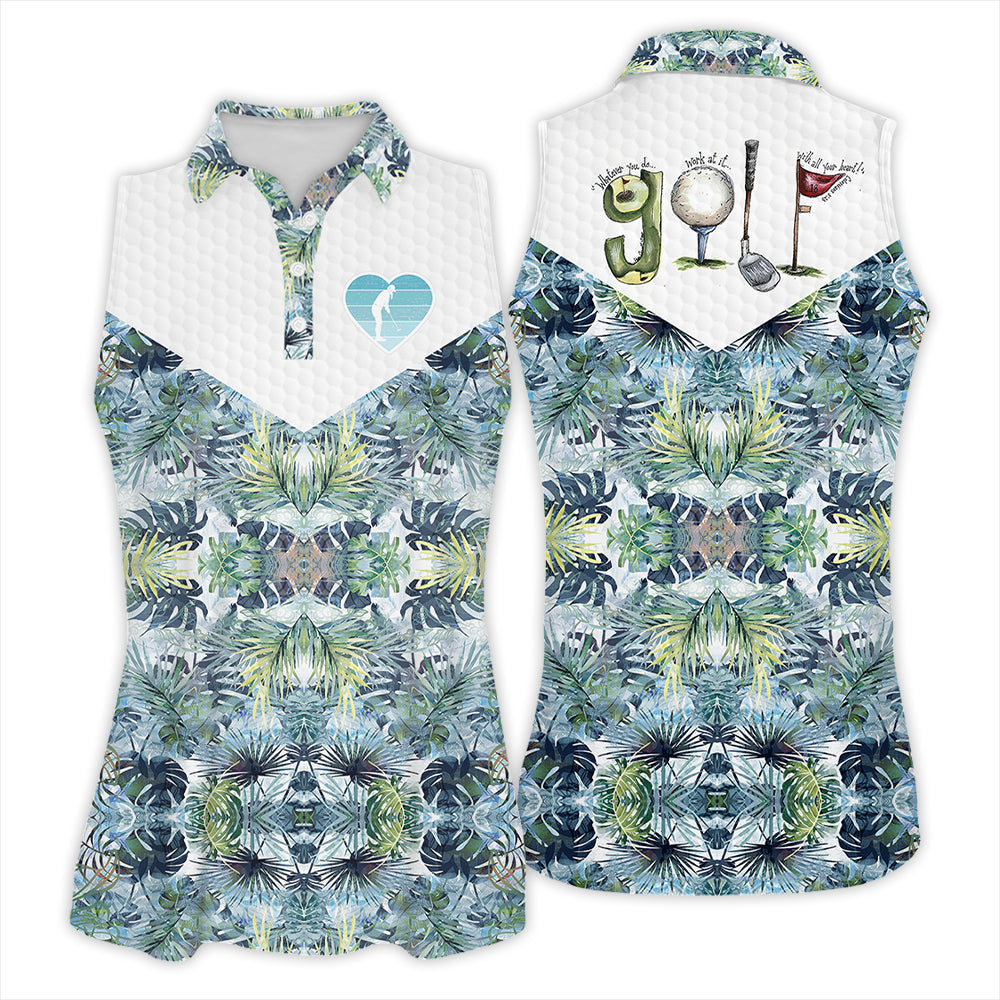 Golf Tropical Sleeveless Polo Shirt For Woman