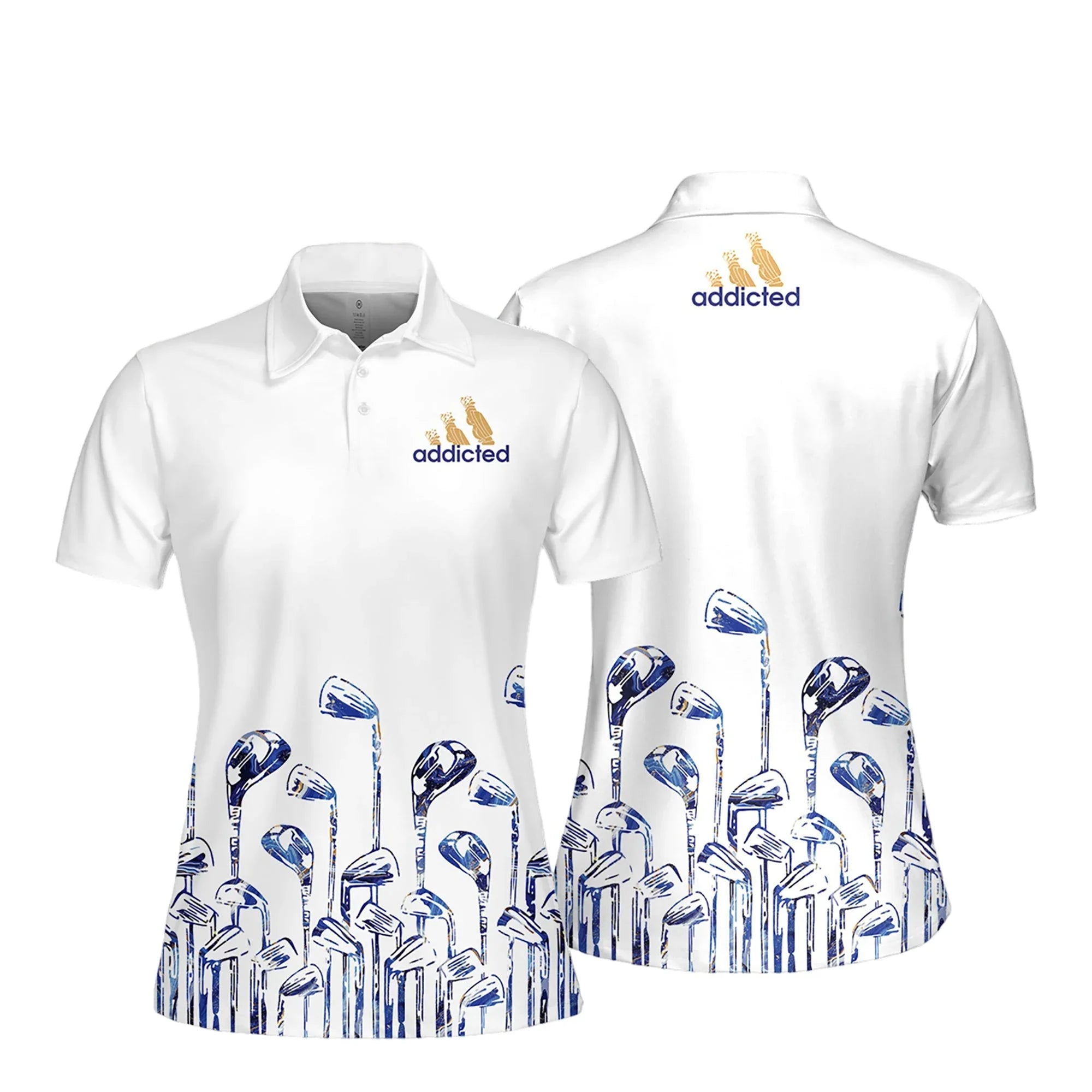 Golf Club Addicted Women Short Sleeve Polo Shirt/ Sleeveless Polo Shirt