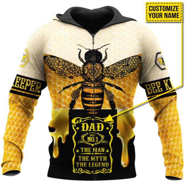 Personalized Beekeeper Dad No 1 The Man The Myth The Legend 3D All Over Printed Shirts/ Best Gift For Dad Father
