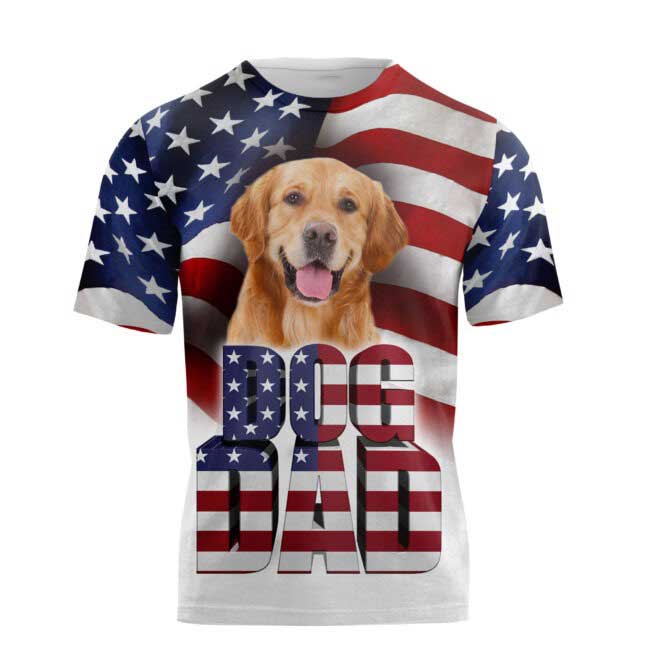 Dog Dad 3D All Over Printed Shirts In Usa Flag Background Father''S Day Gifts For Daddy/ Dog Lover Gifts