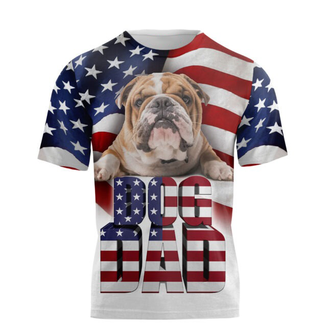 Dog Dad 3D All Over Printed Shirts In Usa Flag Background Father''S Day Funny Gifts Best Gift To My Dad