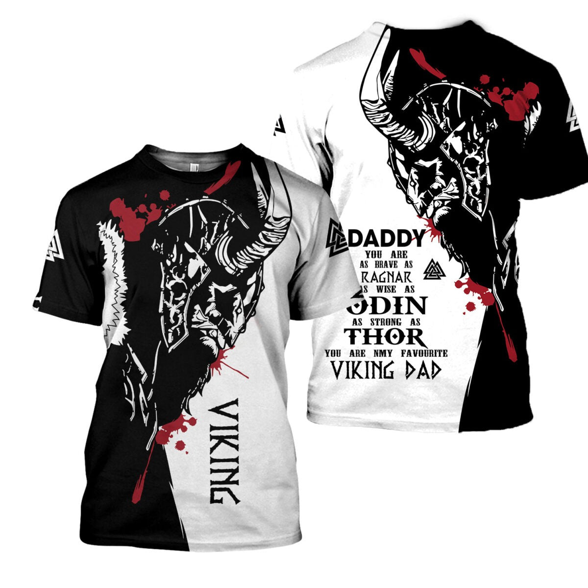 Vikings Dad 3D All Over Printed Shirts/ 3D T Shirt For Father Day/ Gift For Viking Dad/ Father''s Day Hoodie
