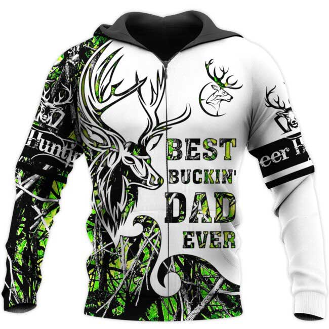 Best Buckin’ Dad Ever 3D All Over Printed Shirts/ 3D Hoodie For Hunting Dad/ Deer Hunting Dad Clothing