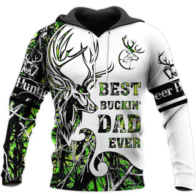 Best Buckin’ Dad Ever 3D All Over Printed Shirts/ 3D Hoodie For Hunting Dad/ Deer Hunting Dad Clothing
