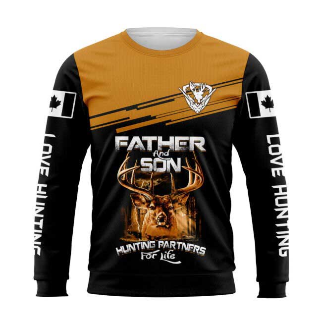 Father And Son 3D All Over Printed Shirts Deer Hunting Partner For Life 3D Hoodie Tshirt Father Day 3D Shirt