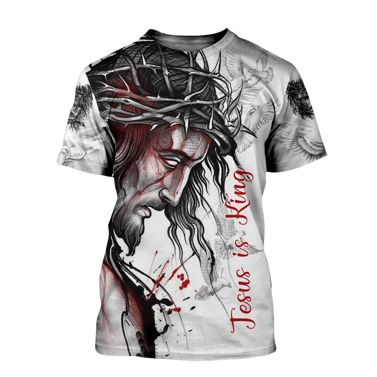 Jesus Is King 3D All Over Print T Shirt/ 3D Jesus Hoodie/ Jesus Clothings