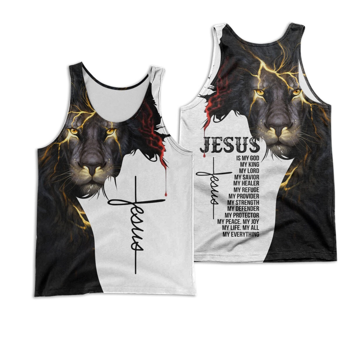 Easter Jesus 3D All Over Printed Shirts/ Jesus Is My God Full Printed Hoodie/ Lion Jesus 3D Shirts