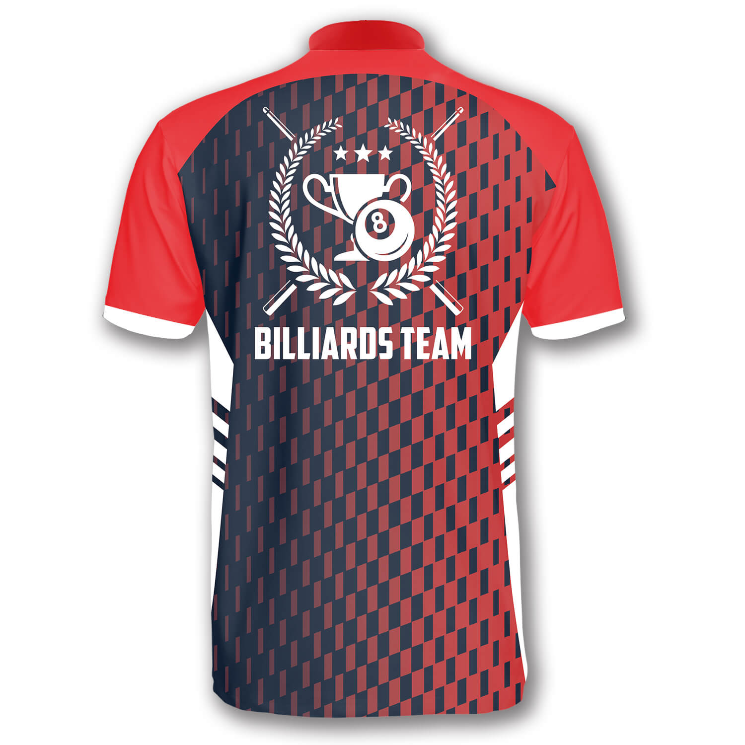 Gradient Red Sports Style Custom Billiard Jerseys for Men/ Perfect Gift for Billiard Player/ Red Billiard Shirt