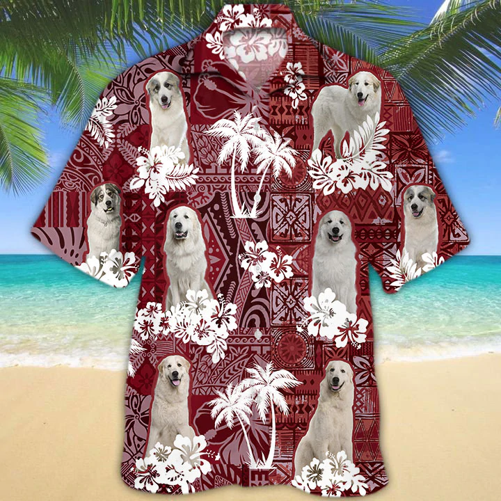 Great Pyrenees Hawaiian Shirt/ Gift for Dog Lover Shirts/ Men''s Hawaiian shirt