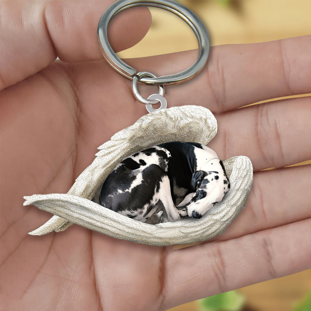 Great Dane Sleeping Angel Acrylic Keychain Dog Sleeping keychain