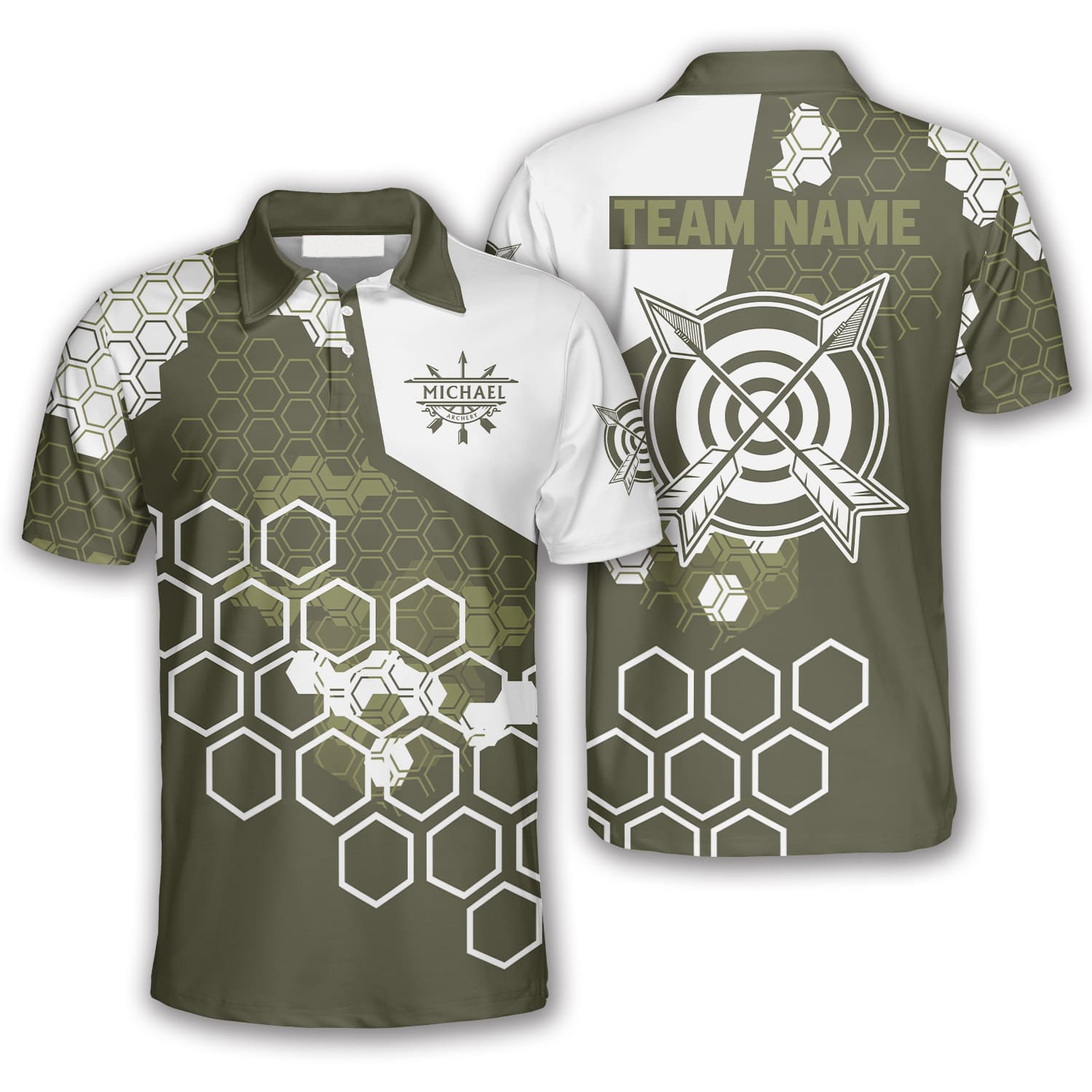 Red Black Honeycomb Pattern Custom Archery Shirts for Men/ Archery Polo Shirt