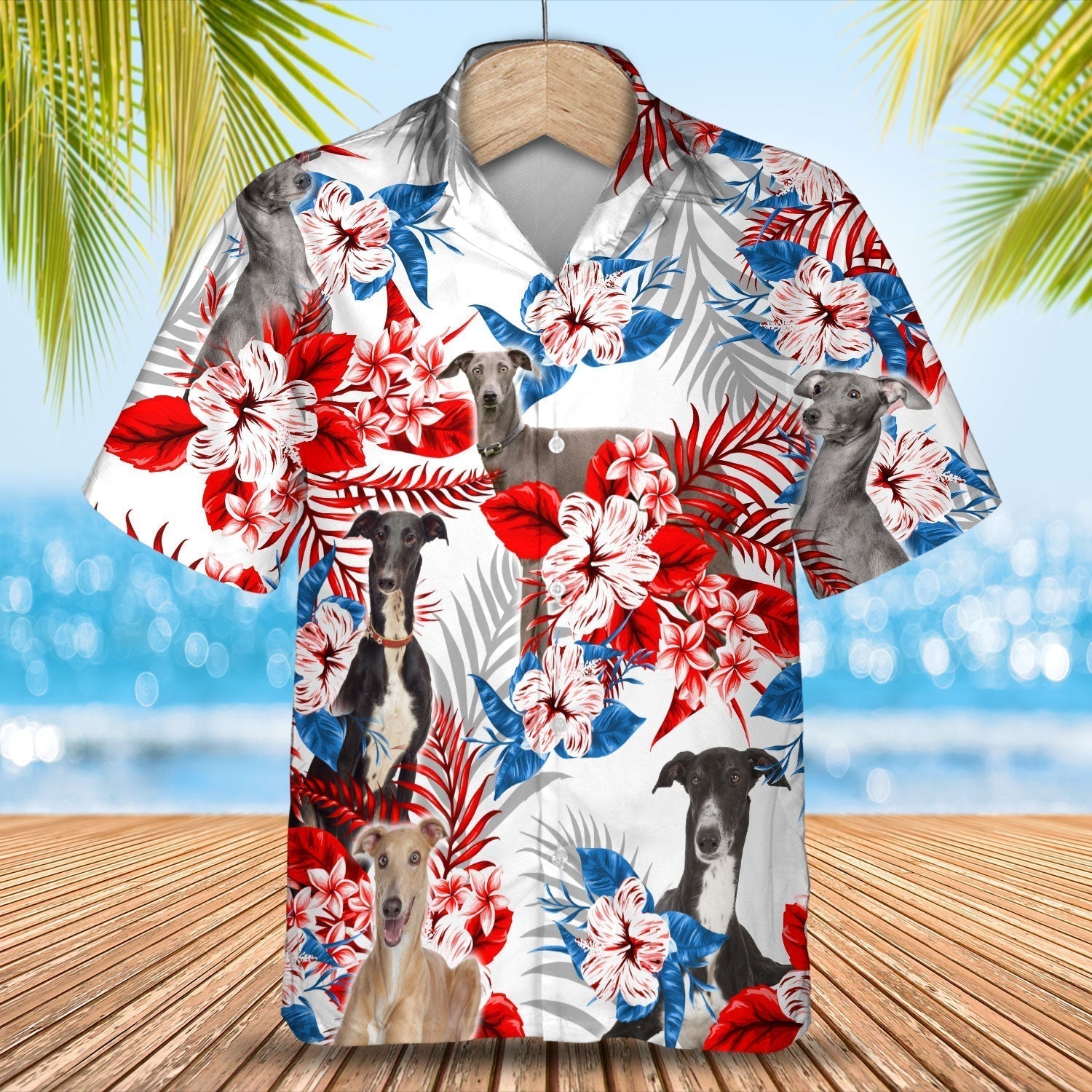 Greyhound Hawaiian Shirt - Gift for Summer/ Summer aloha shirt/ Hawaiian shirt for Men and women