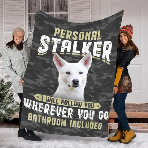 Canaan Dog Blanket Fleece Sherpa Warm Blanket For Pet Lover Personal Stalker Cute Dog Blanket Lightweight
