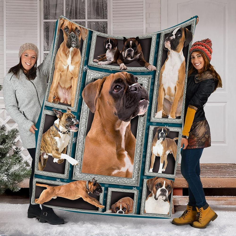 3D Boxer Dog Blanket Throw Sherpa Soft Cozy Dog Blanket Best Gift For Dog Mom