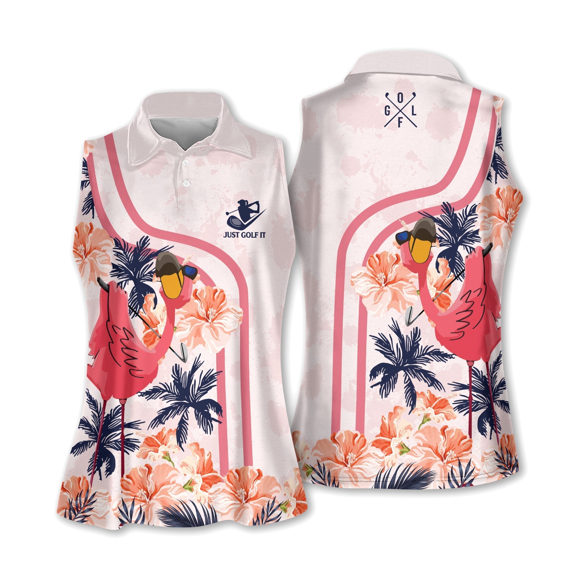 Flamingo Golf Women Short Sleeve Polo Shirt/ Sleeveless Polo Shirt for woman