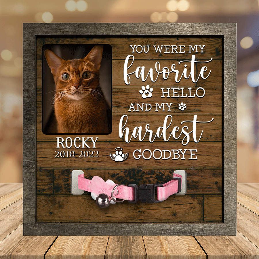 A Abyssinian Pet Picture Frames Memorial Cat hardest to say goodbye Cat Lover Gift/ Memorial Gifts