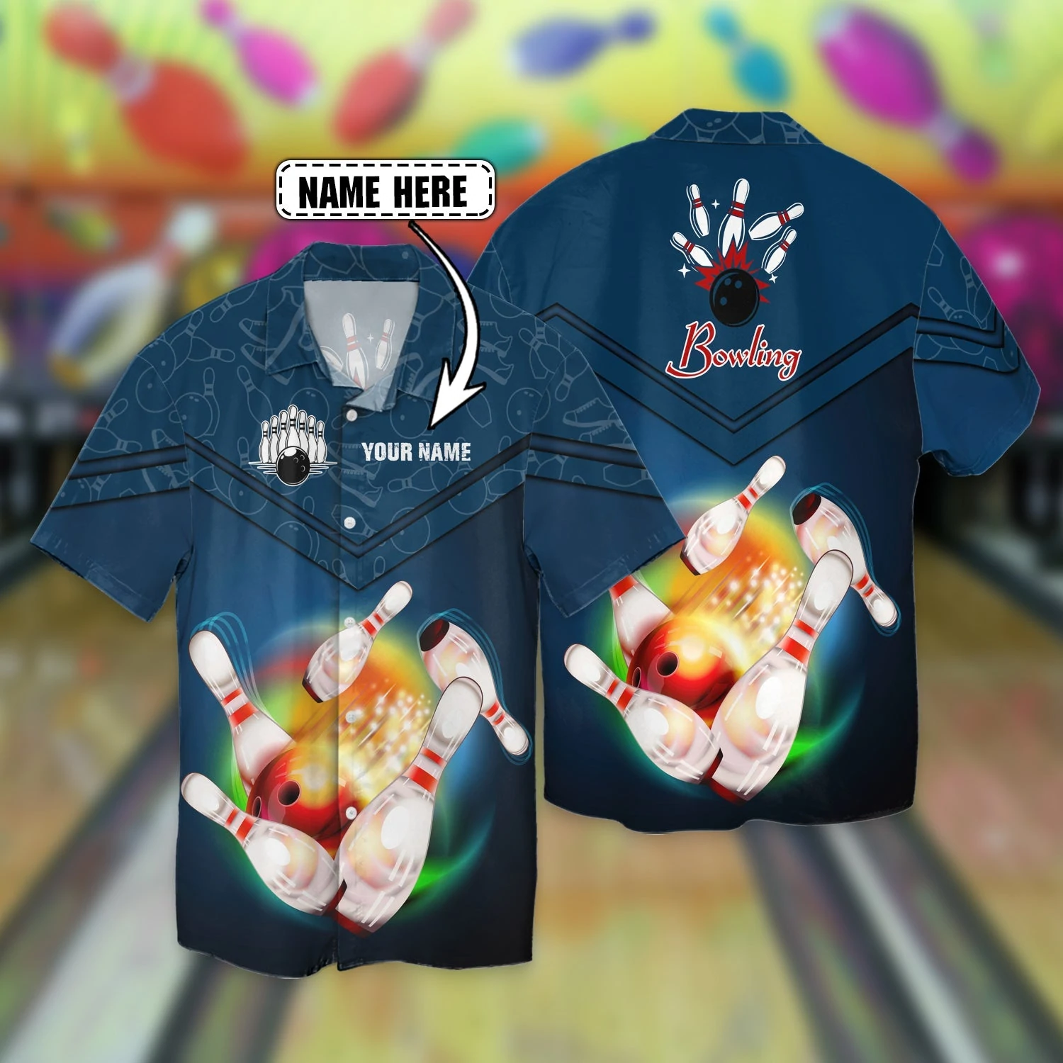 Bowling Ball Hawaiian Shirt/ Bowling Ball Aloha Shirt For Men/ Vintage Hawaii T-shirt