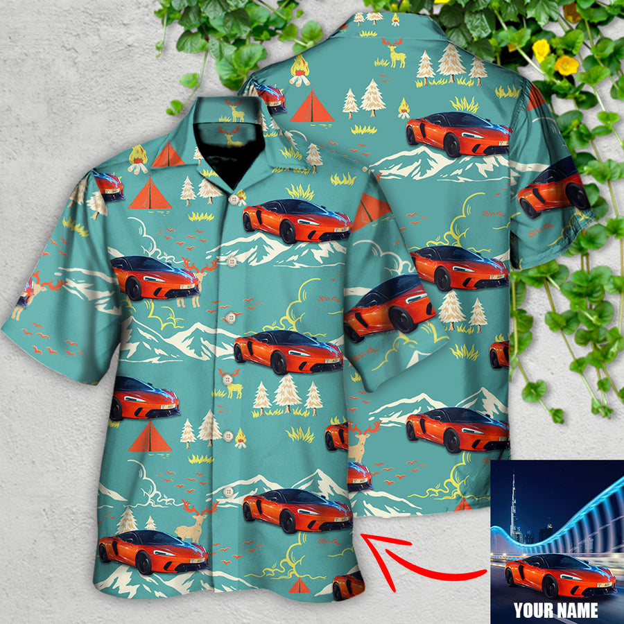 Car Driving On Mountain Custom Photo Hawaiian Shirt/ Personalized Shirt for Men/ Women/ Car Shirt