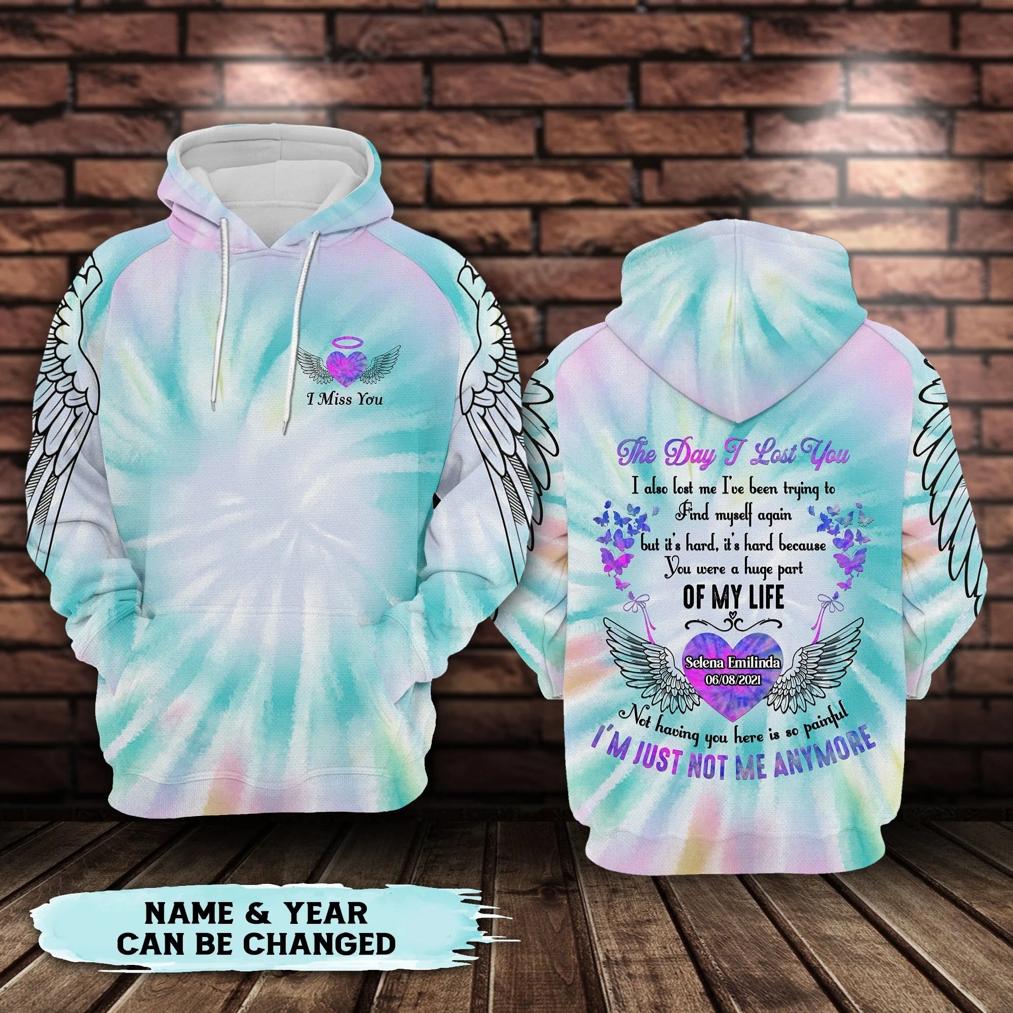 The Day I Lost You - Personalized All Over Print Hoodie/ Bereavement Gift/ Sympathy Gift