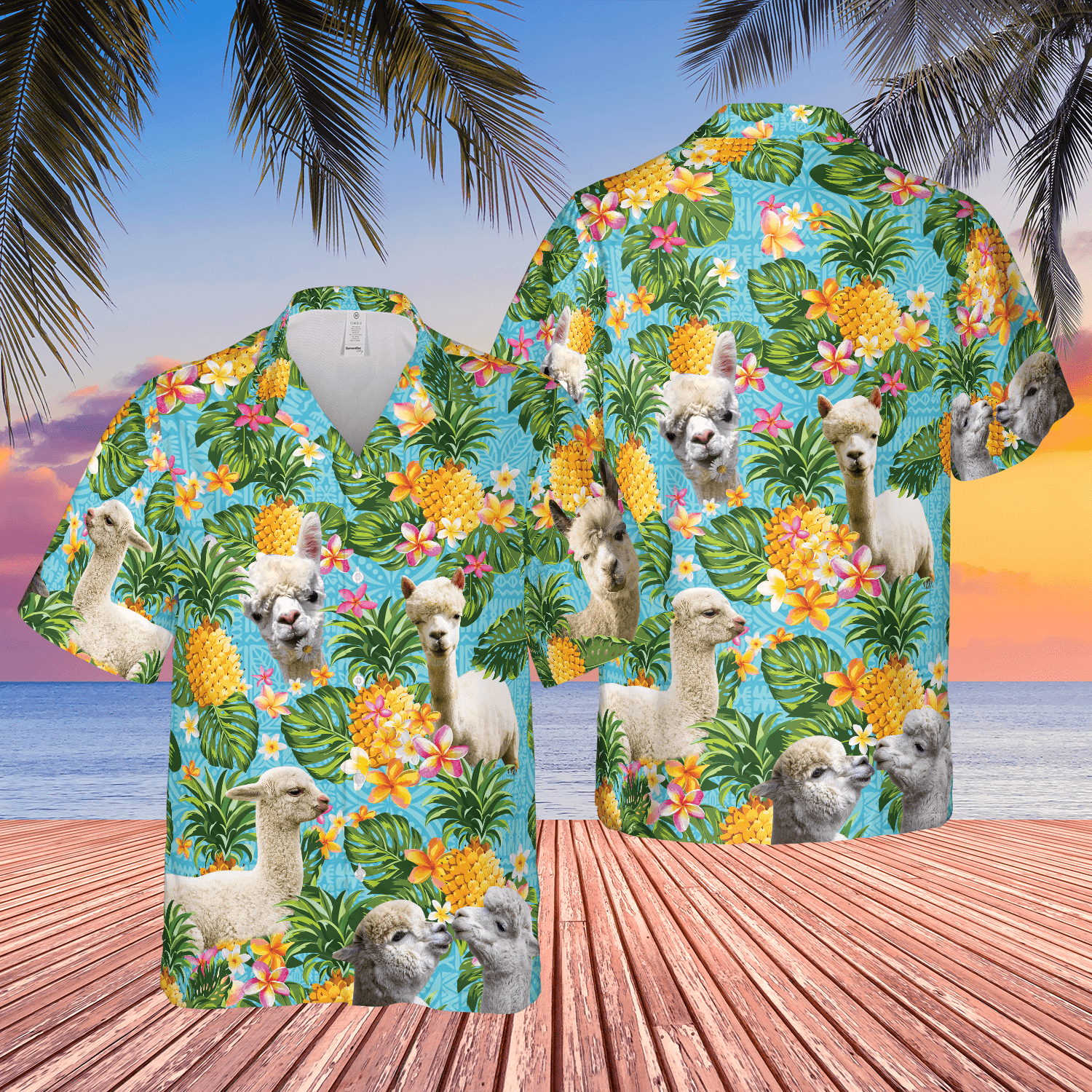 Pineapple Hawaiian Theme For Alpaca Lovers All 3D Printed Hawaiian Shirt